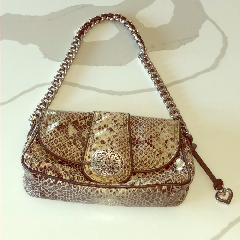 Brighton Python Snake Skin Print Handbag - image 1